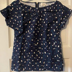 Kate Spade blue leopard print top - sz 4